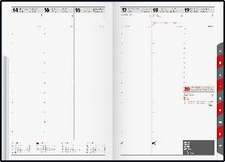 rido/idé 7023005905 Buchkalender Modell studioplan int. (2025)| 2 Seiten = 1 Woche| 168 × 240 mm| 160 Seiten| Kunstleder-Einband West| schwarz