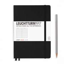 Agendă nedatată Leuchtturm Medium (A5): Negru, pagini liniate