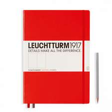 Agendă nedatată Leuchtturm Master Classic (A4+): Roșu, 233 pagini punctate