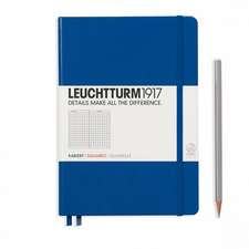 Agendă nedatată Leuchtturm Medium (A5): Albastru royal, pagini cu pătrățele