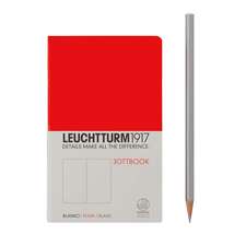 Agendă nedatată Leuchtturm Jottbook: Roșu, Pocket, pagini albe