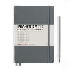 Agendă nedatată Leuchtturm Medium (A5): Antracit, pagini cu pătrățele