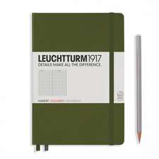 Agendă nedatată Leuchtturm Medium (A5): Army, pagini cu pătrățele