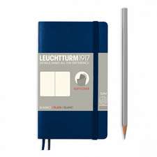 Agendă nedatată Leuchtturm Pocket (A6): Navy, pagini albe