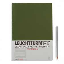 Agendă nedatată Leuchtturm Jottbook: Army, A4, pagini liniate