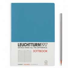 Agendă nedatată Leuchtturm Jottbook: Albastru nordic, A4, pagini cu pătrățele