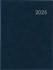 Wochenbuch blau 2025 - Bürokalender 21x26,5 cm - 1 Woche auf 2 Seiten - mit Eckperforation und Fadensiegelung - Notizbuch - 728-0015