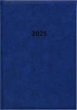 Buchkalender blau 2025 - Bürokalender 14,5x21 cm - 1 Tag auf 1 Seite - wattierter Kunststoffeinband - Stundeneinteilung 7 - 19 Uhr - 876-0015