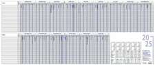 Urlaubsplaner 2025 100x42 - 15 Monate - Wandplaner - gefalzt mit Rand - zum Abheften - für 35 Personen - 993-0000