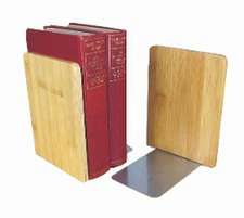 MyLibrary Buchstützen 2er Set | Holz & Edelstahl | Bookends