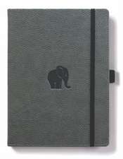 Dingbats* Wildlife A4 Grey Elephant Notebook - Dotted