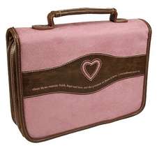 Heart Suede Medium Pink Bible Cover