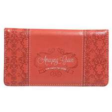 Checkbook Cover - Coral Amazing Grace