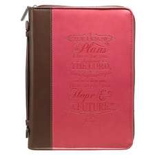 Bible Cover - Lux-Leather - I Know the Plans - Pink - Medium