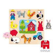 Goula Holzpuzzle Silhouetten Bauernhof