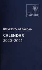 University of Oxford Calendar 2020-2021