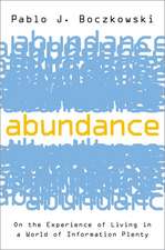 Abundance: On the Experience of Living in a World of Information Plenty