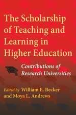 The Scholarship of Teaching and Learning in High – Contributions of Research Universities