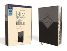 NIV, Premium Gift Bible, Leathersoft, Black/Gray, Red Letter, Thumb Indexed, Comfort Print