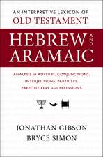 An Interpretive Lexicon of Old Testament Hebrew and Aramaic: Analysis of Adverbs, Conjunctions, Interjections, Particles, Prepositions, and Pronouns