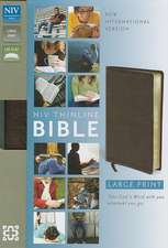 NIV, Thinline Bible, Large Print, Bonded Leather, Brown, Red Letter Edition