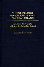 The Independent Monologue in Latin American Theater: A Primary Bibliography with Selective Secondary Sources