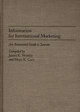 Information for International Marketing: An Annotated Guide to Sources