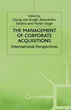 The Management of Corporate Acquisitions: International Perspectives