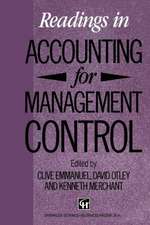 Readings in Accounting for Management Control