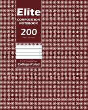 Elite Composition Notebook, Collage Ruled 8 x 10 Inch, Large 100 Sheet, Red Cover