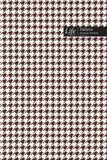 Checkered II Pattern Composition Notebook, Stylish Portable Write-In Journal, 144 Sheet (A5) Coffee Cover