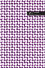 Checkered II Pattern Composition Notebook, Stylish Portable Write-In Journal (A5), 144 Sheets Purple Cover