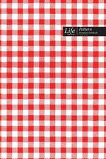 Tartan Pattern Composition Notebook, Dotted Lines, Wide Ruled Medium Size 6 x 9 Inch (A5), 144 Sheets Red Cover