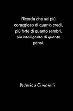 Ricorda che sei più coraggioso di quanto credi, più forte di quanto sembri, più intelligente di quanto pensi.