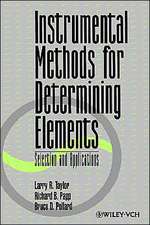 Instrumental Methods for Determining Elements – Selection and Applications