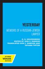 Yesterday – Memoirs of a Russian–Jewish Lawyer