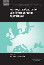 Mistake, Fraud and Duties to Inform in European Contract Law