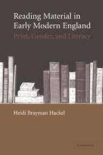 Reading Material in Early Modern England: Print, Gender, and Literacy