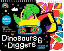 Dinosaurs and Diggers- Sticker by Number