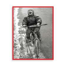 Boy on Bike Boxed Draw Holiday Notecards