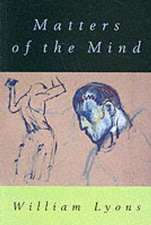 Lyons, W: Matters of the Mind