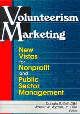 Volunteerism Marketing: New Vistas for Nonprofit and Public Sector Management