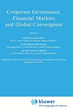 Corporate Governance, Financial Markets and Global Convergence