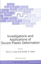 Investigations and Applications of Severe Plastic Deformation