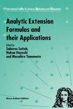 Analytic Extension Formulas and their Applications