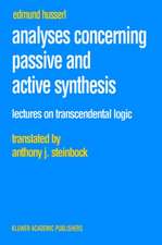 Analyses Concerning Passive and Active Synthesis: Lectures on Transcendental Logic