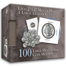 Large Dollar 2x2 Coin Mounts Cube 100 Count