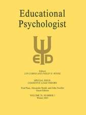 Cognitive Load Theory: A Special Issue of educational Psychologist