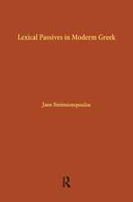 Lexical Passives in Modern Greek