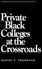 Private Black Colleges at the Crossroads.